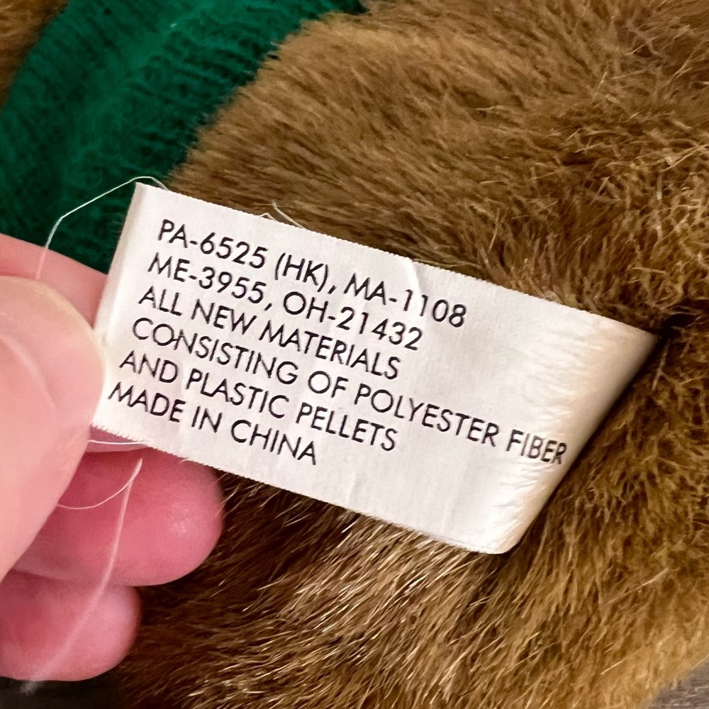 Vintage WWJD? Honey Brown Bear 8” Green Sweater What Would Jesus Do? - Picture 6 of 8